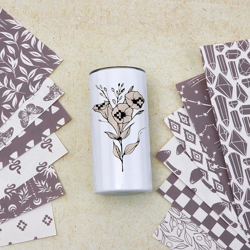 HTVSTD Black and White Sublimation Transfer Ink Paper-12pcs 12"x10" Boho Style Patterned Sublimation Transfer Paper for Mugs DIY Sublimation Paper - Image 4